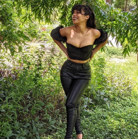 House of CB Pants - House of CB Cora Black Matte Vegan Leather Stretch Pants